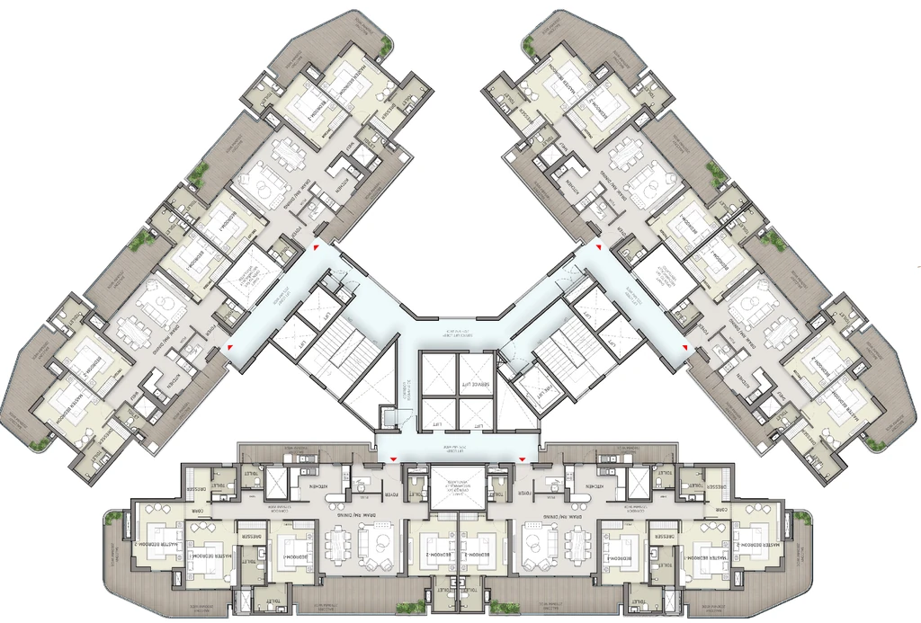 Floor Plan of Karyan Trevana Residences in Wave City, Ghaziabad - Image 413074
