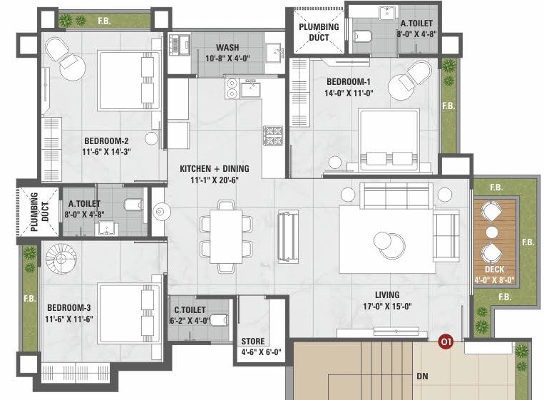 3 BHK Flat in Shaligram Vanam in Pal Gam, Surat - Image 922501