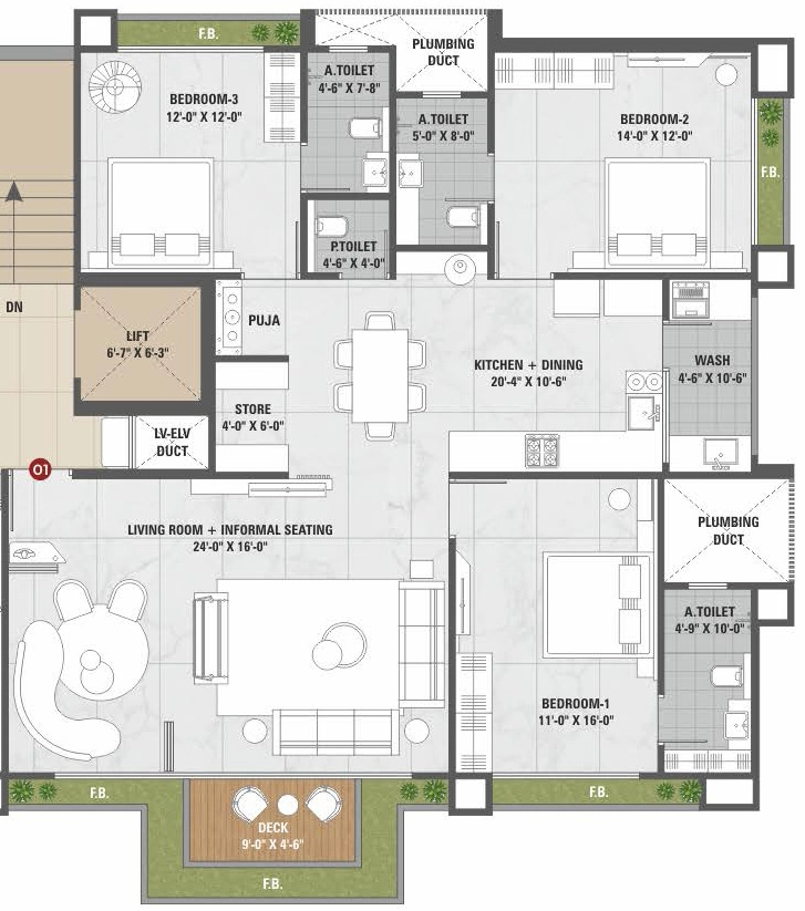 3 BHK Flat in Shaligram Vanam in Pal Gam, Surat - Image 922502