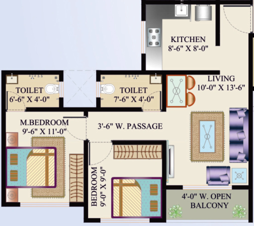 2 BHK Flat in Rajesh Mahavir Emerald in Boisar East, Palghar - Image 922543