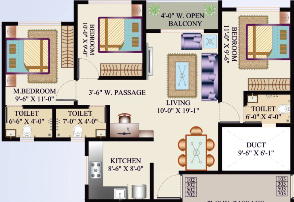 3 BHK Flat in Rajesh Mahavir Emerald in Boisar East, Palghar - Image 922545