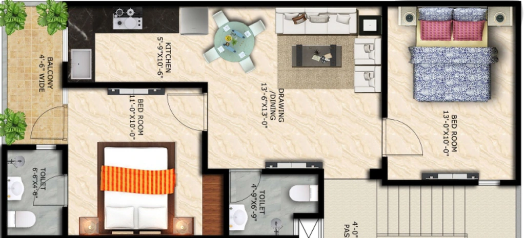 2 BHK Flat in Venice Height in Sector 1, Greater Noida - Image 922565