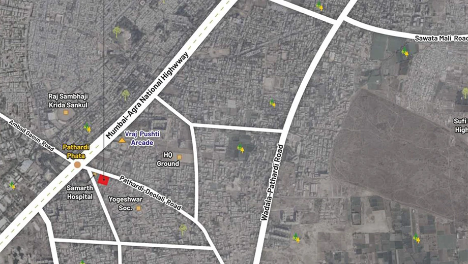 Location of Krrish Vraj Capital in Pathardi Phata, Nashik - Image 413253