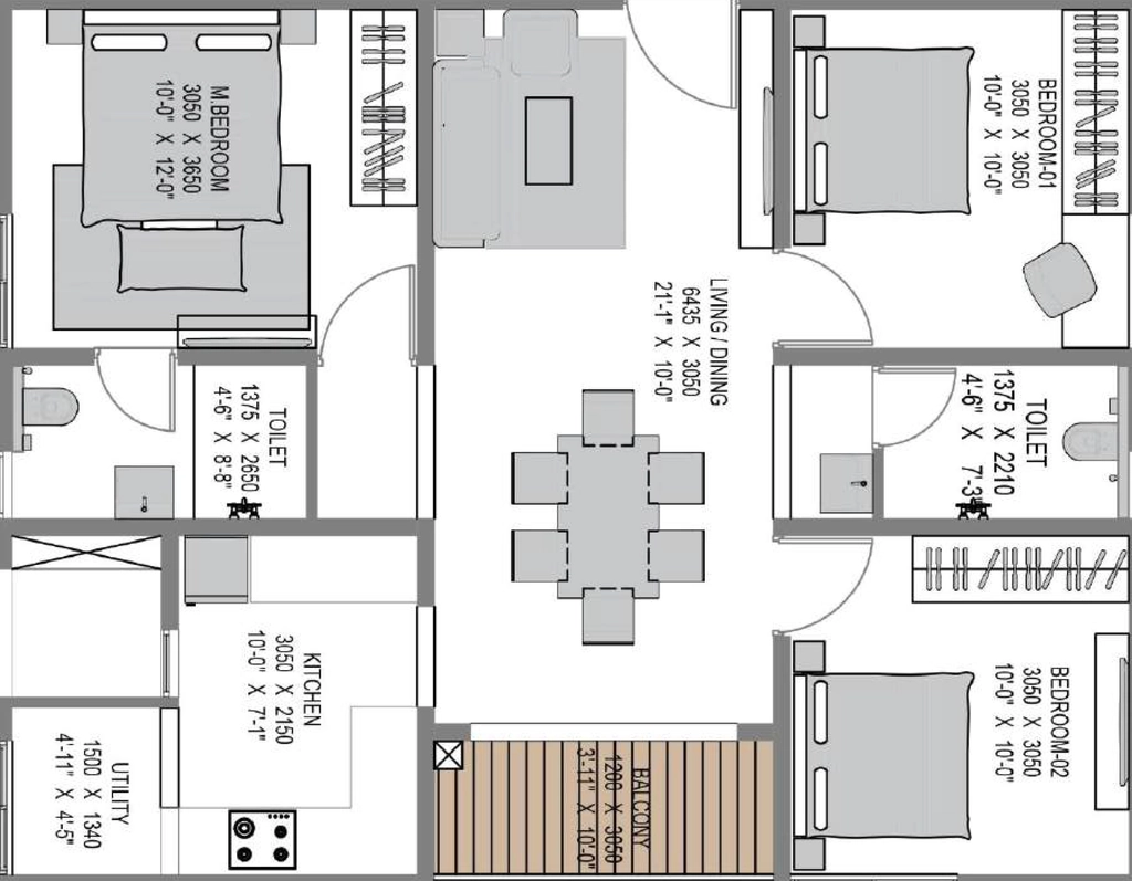 3 BHK Flat in Urbanrise Whispers of Sky in Sholinganallur, Chennai - Image 922585