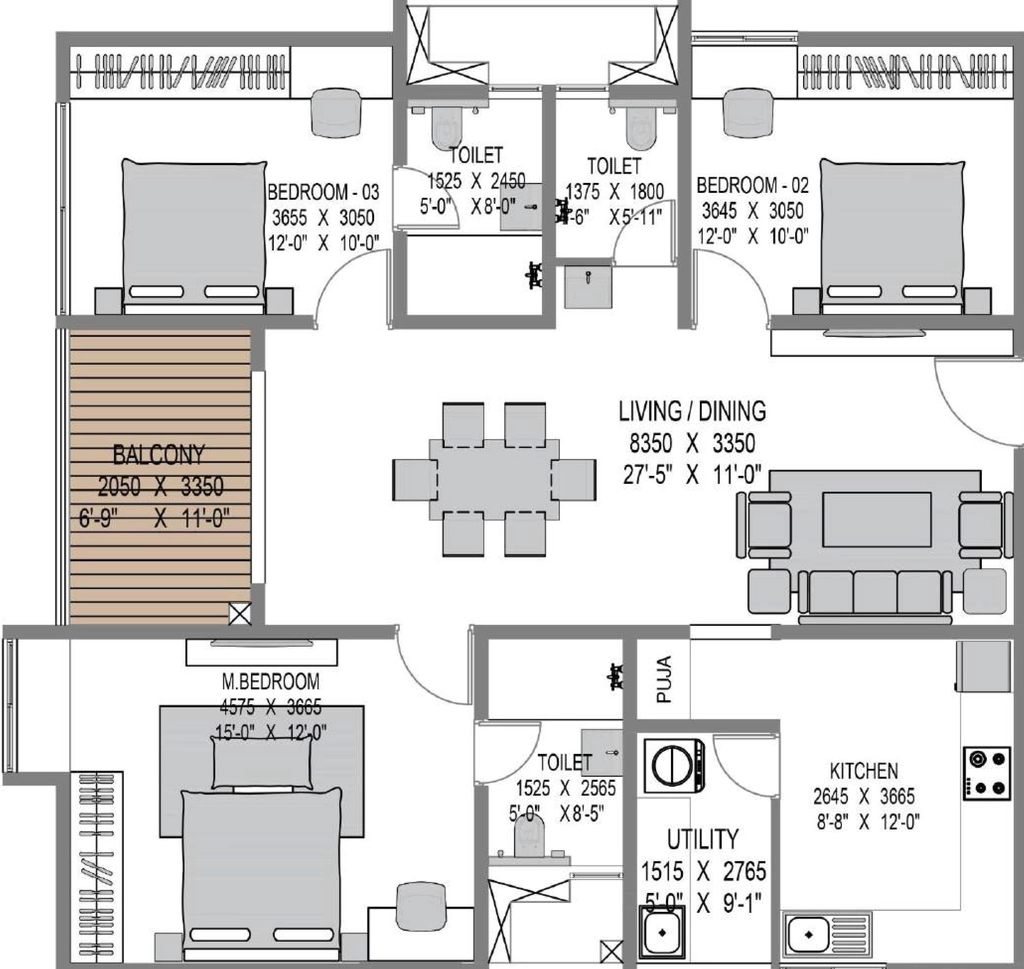 3 BHK Flat in Urbanrise Whispers of Sky in Sholinganallur, Chennai - Image 922587