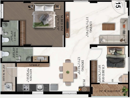 2 BHK Flat in Vidhatri Fortune Towers in Mallampet, Hyderabad - Image 922594