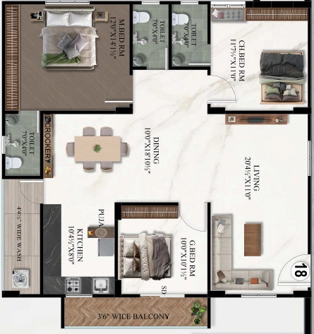 3 BHK Flat in Vidhatri Fortune Towers in Mallampet, Hyderabad - Image 922597