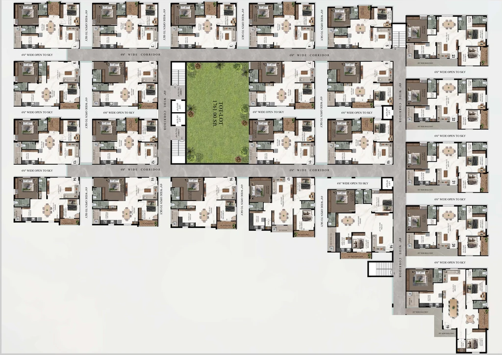 Floor Plan of Vidhatri Fortune Towers in Mallampet, Hyderabad - Image 413299
