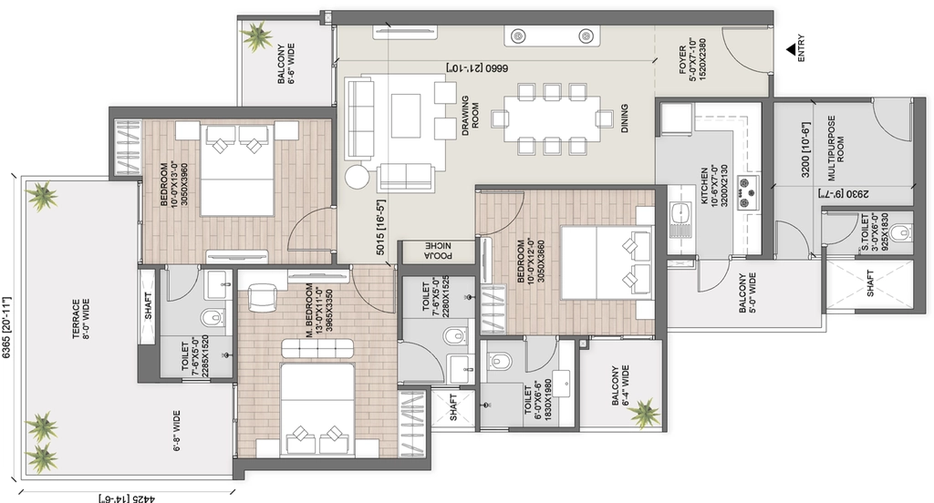 3 BHK Flat in AU Cosmos Corner in Siddhartha Vihar, Ghaziabad - Image 922601