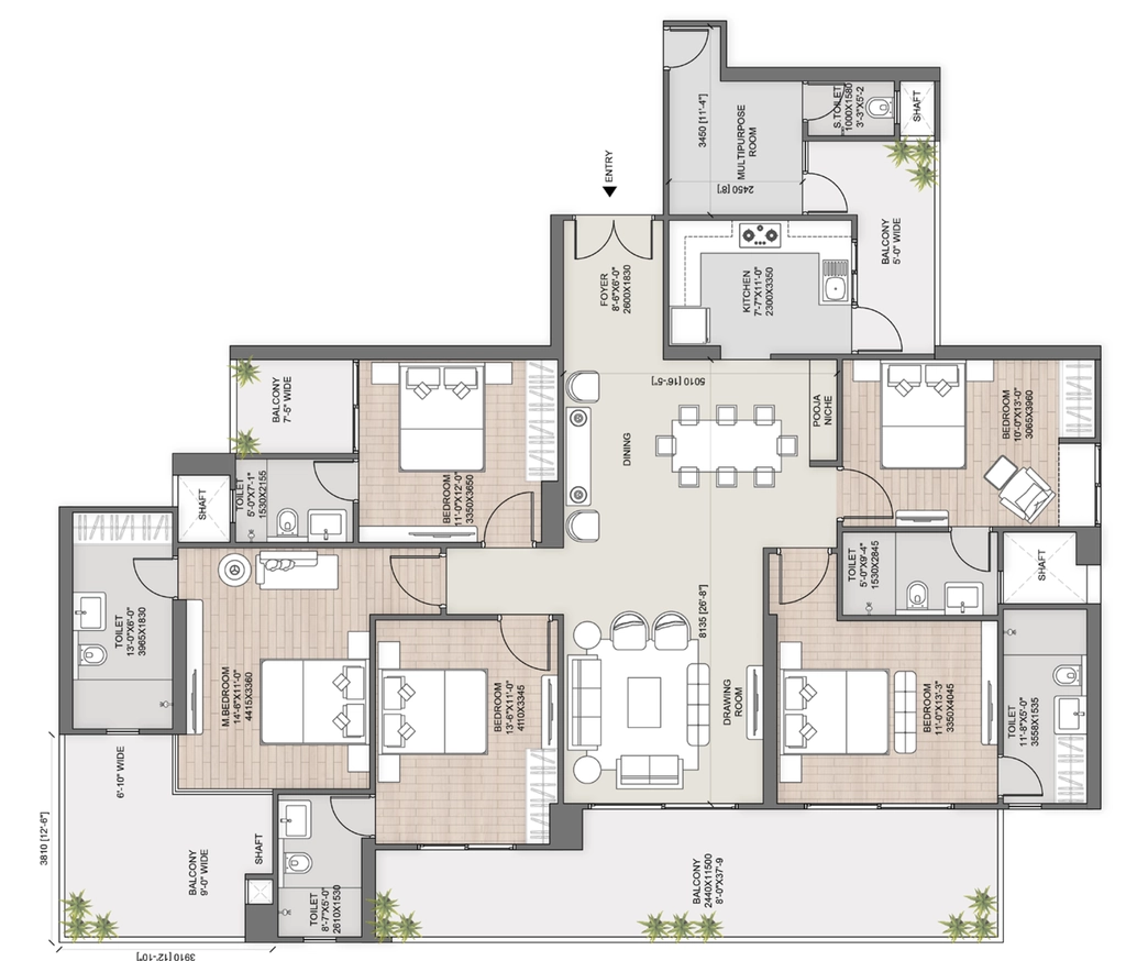 5 BHK Flat in AU Cosmos Corner in Siddhartha Vihar, Ghaziabad - Image 922602