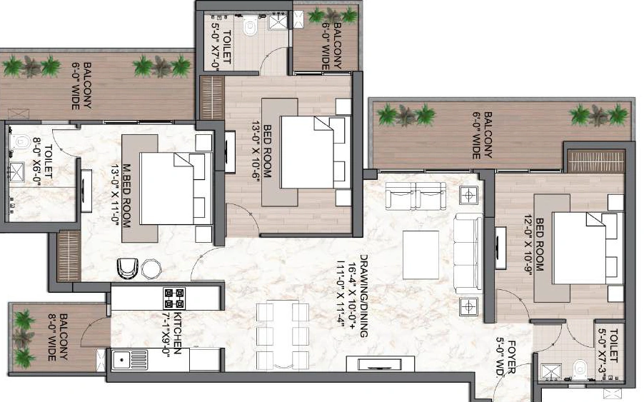 3 BHK Flat in Divyansh Green Heights in Pi I & II, Greater Noida - Image 922607