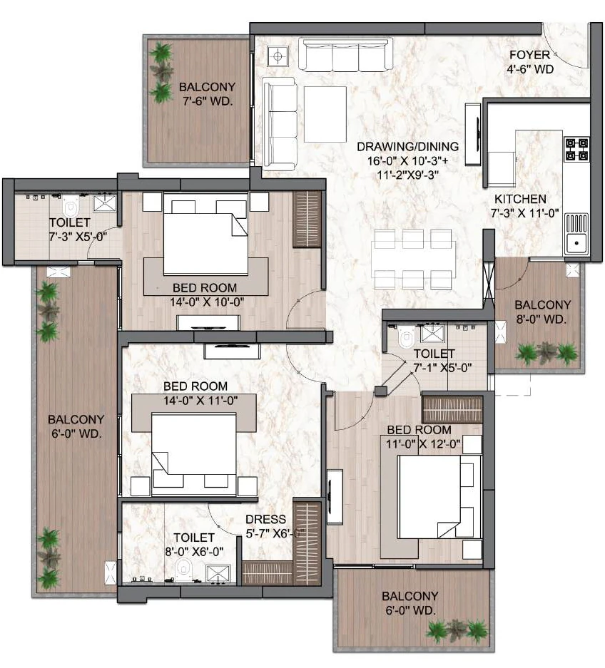 3 BHK Flat in Divyansh Green Heights in Pi I & II, Greater Noida - Image 922608
