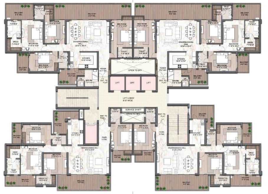 Floor Plan of Divyansh Green Heights in Pi I & II, Greater Noida - Image 413340