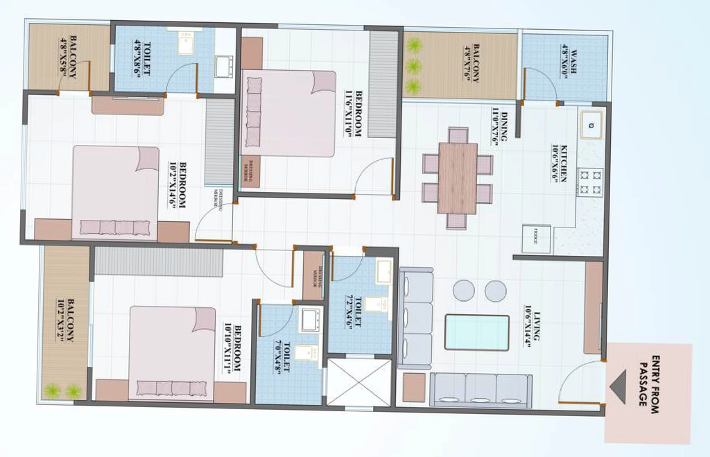 3 BHK Flat in Nirvana Skydeck in Magarkheda, Indore - Image 922613