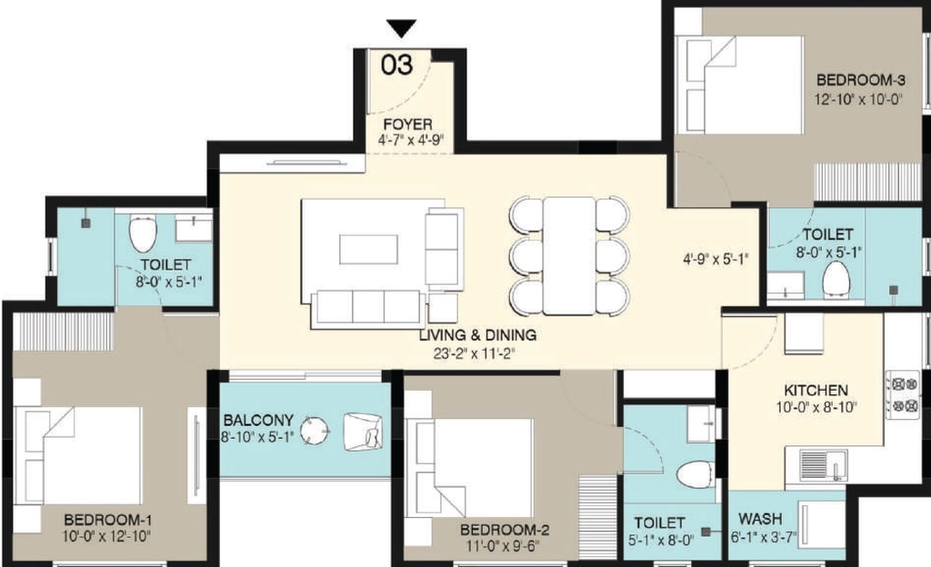 3 BHK Flat in BBCL Dhriti in Madipakkam, Chennai - Image 922612