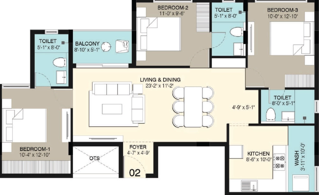 3 BHK Flat in BBCL Dhriti in Madipakkam, Chennai - Image 922615