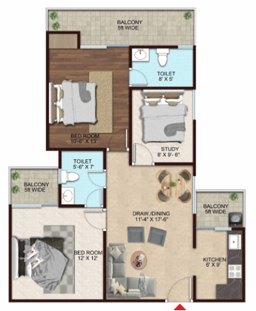 2.5 BHK Flat in Eureka Diya Green City in NH 24, Ghaziabad - Image 922624