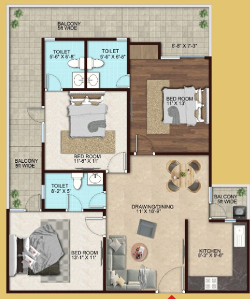 3 BHK Flat in Eureka Diya Green City in NH 24, Ghaziabad - Image 922625