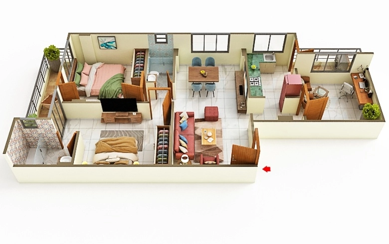 2.5 BHK Flat in Vertical Cliffton Palm in Bicholi Mardana, Indore - Image 922636
