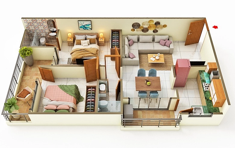 2 BHK Flat in Vertical Cliffton Palm in Bicholi Mardana, Indore - Image 922634