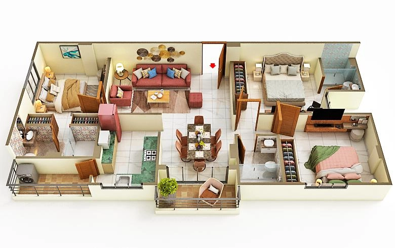 3 BHK Flat in Vertical Cliffton Palm in Bicholi Mardana, Indore - Image 922637