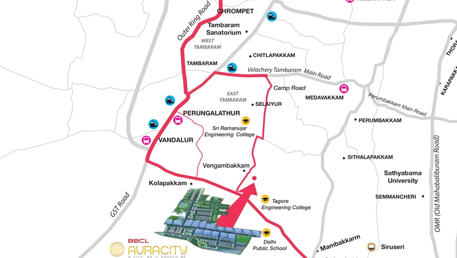 Location of BBCL Auracity in Tambaram, Chennai - Image 413408