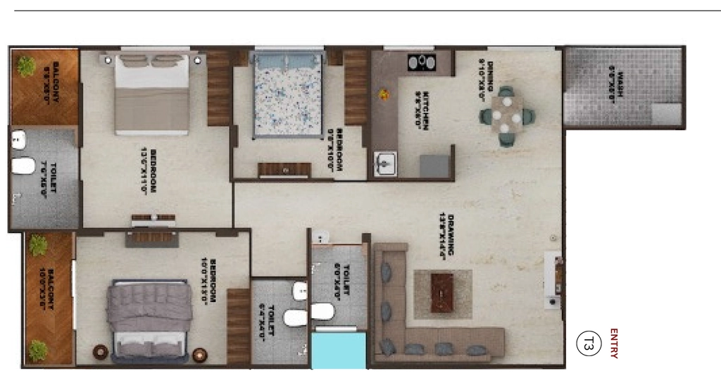 3 BHK Flat in Mangala Blossom in Jakhya, Indore - Image 922661