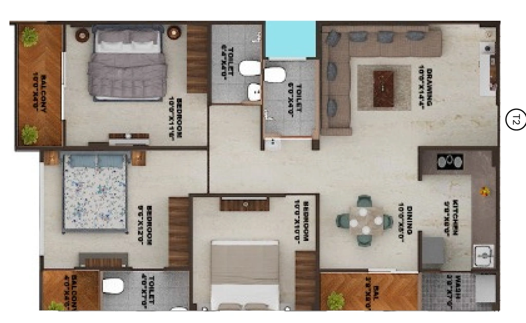 3 BHK Flat in Mangala Blossom in Jakhya, Indore - Image 922660