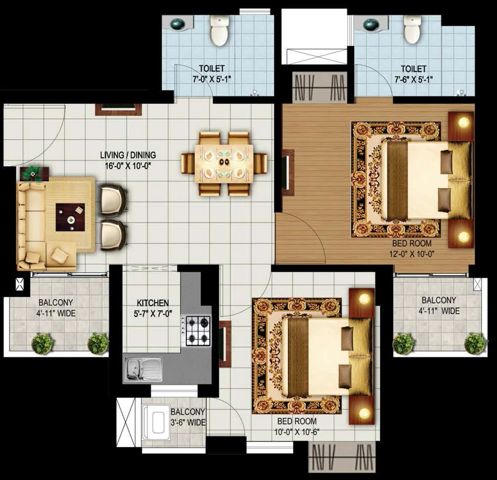 2 BHK Flat in Eros Sampoornam 3 in Noida Extention, Greater Noida - Image 922664