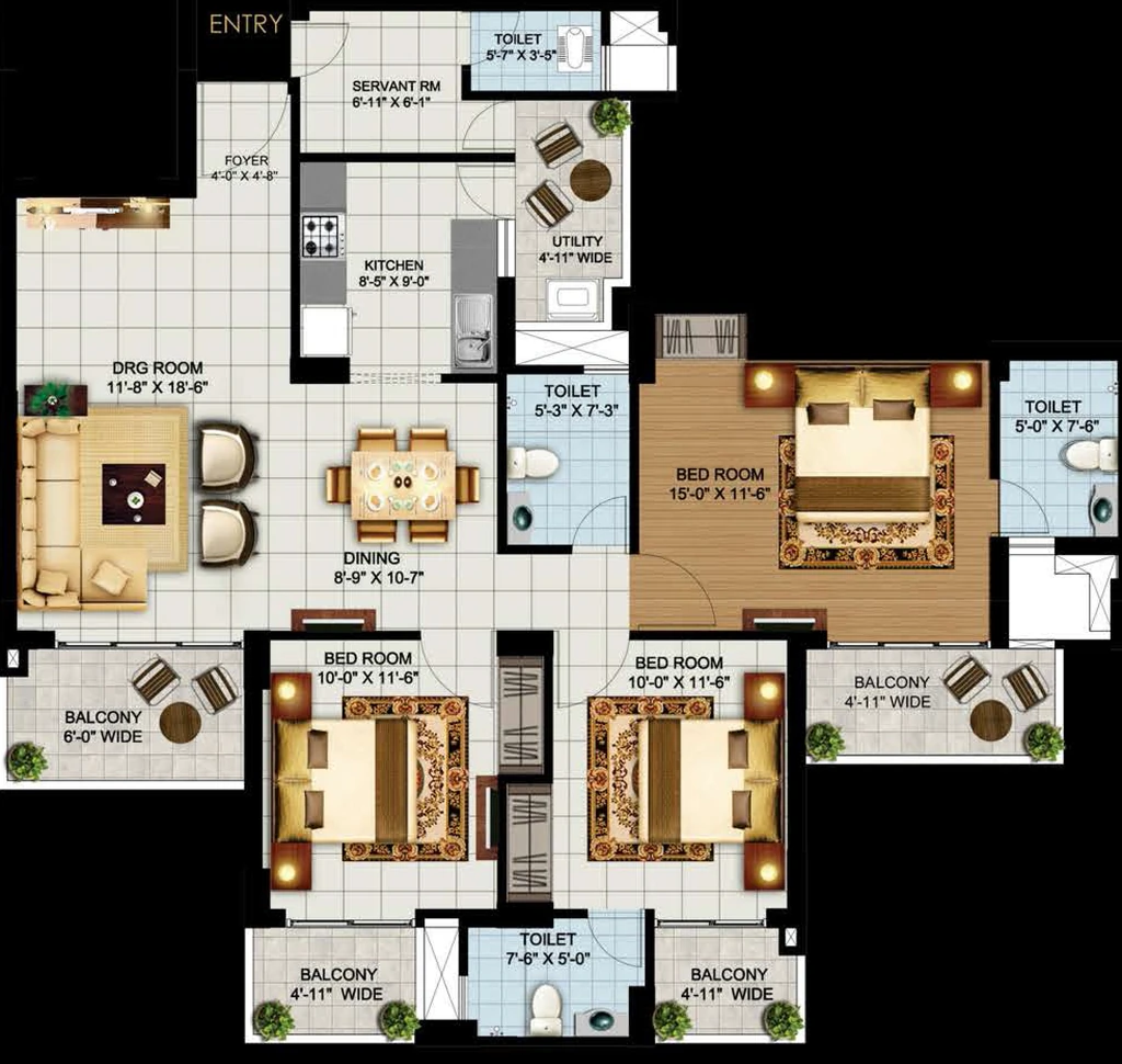 3 BHK Flat in Eros Sampoornam 3 in Noida Extention, Greater Noida - Image 922670