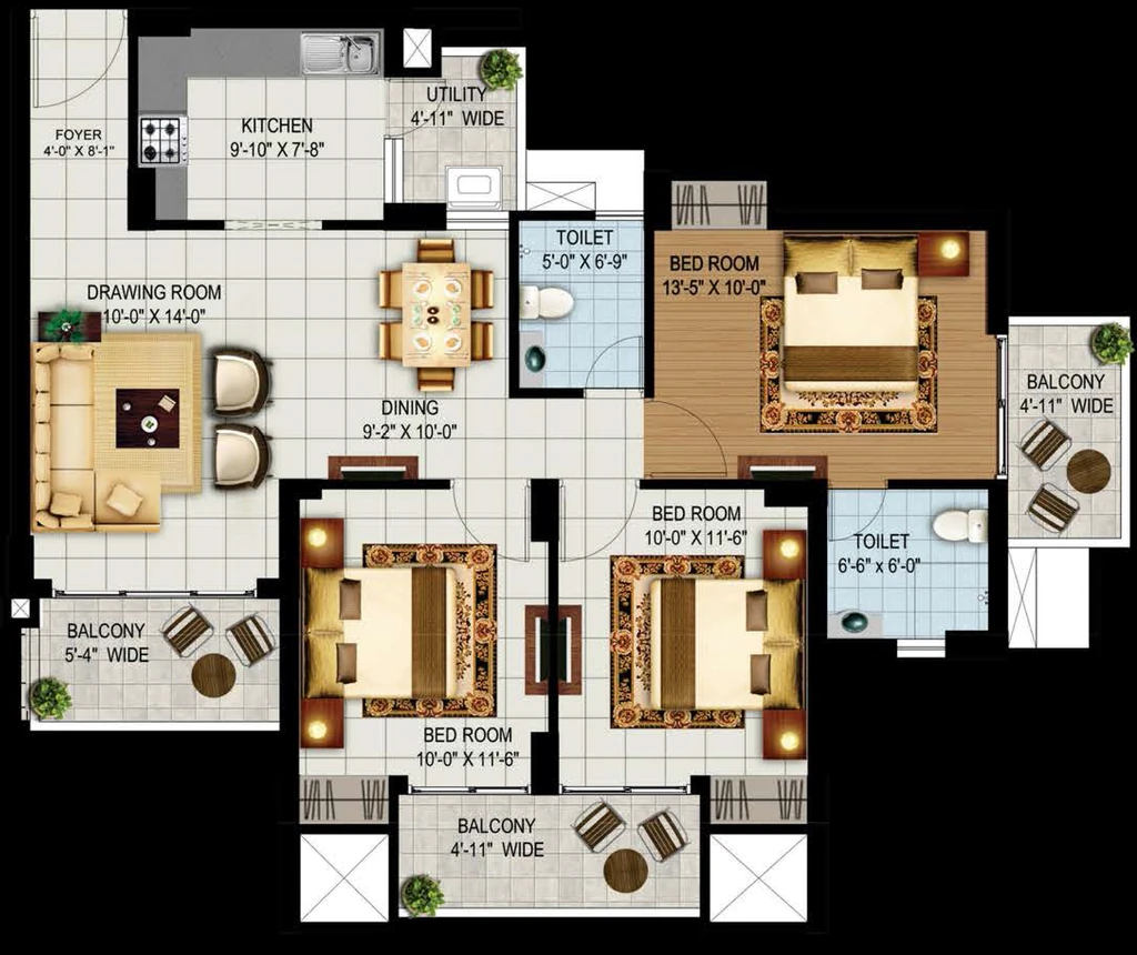 3 BHK Flat in Eros Sampoornam 3 in Noida Extention, Greater Noida - Image 922666