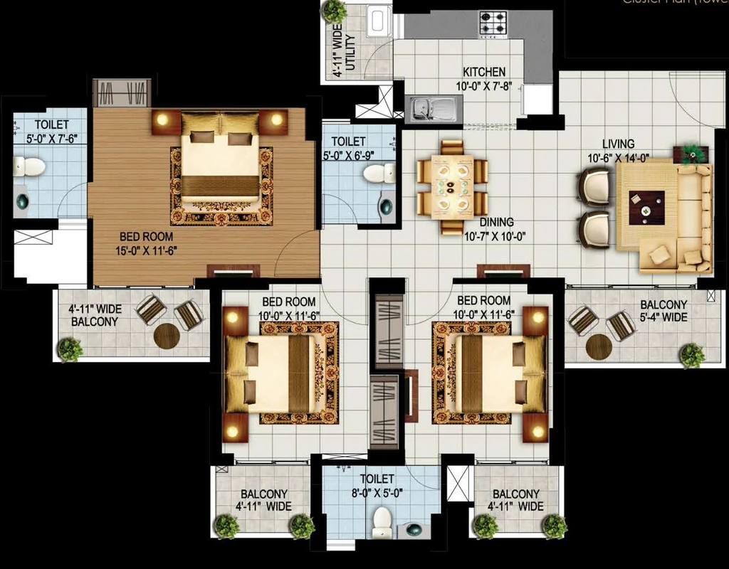 3 BHK Flat in Eros Sampoornam 3 in Noida Extention, Greater Noida - Image 922668