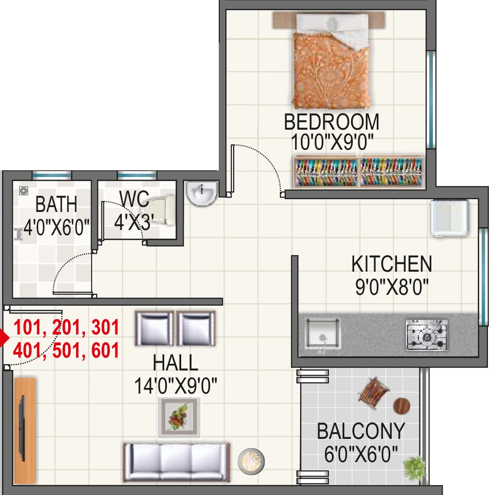 1 BHK Flat in Krushna Pride 3 in Pathardi Phata, Nashik - Image 922678