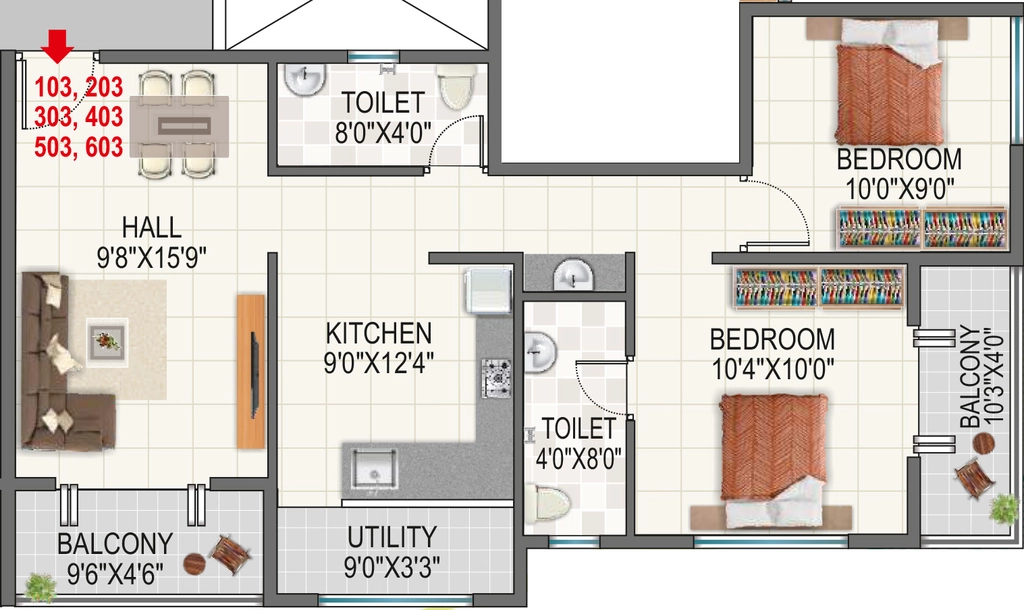 2 BHK Flat in Krushna Pride 3 in Pathardi Phata, Nashik - Image 922679