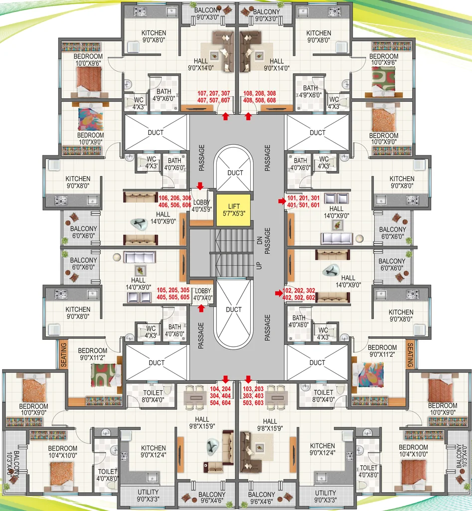 Floor Plan of Krushna Pride 3 in Pathardi Phata, Nashik - Image 413464