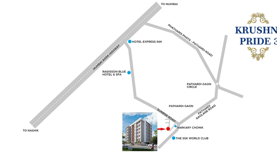 Location of Krushna Pride 3 in Pathardi Phata, Nashik - Image 413463