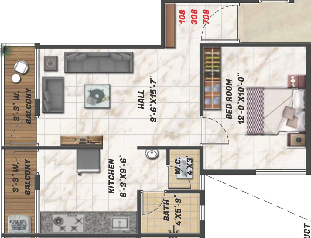 1 BHK Flat in Krushna Pride 2 in Upnagar, Nashik - Image 922682