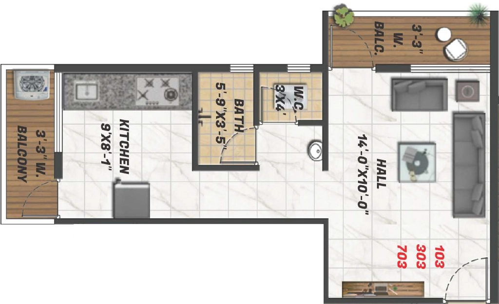 1 RK Studio Apartment in Krushna Pride 2 in Upnagar, Nashik - Image 922680