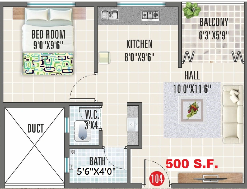1 BHK Flat in Krushna Pride 1 in Pathardi Phata, Nashik - Image 922687