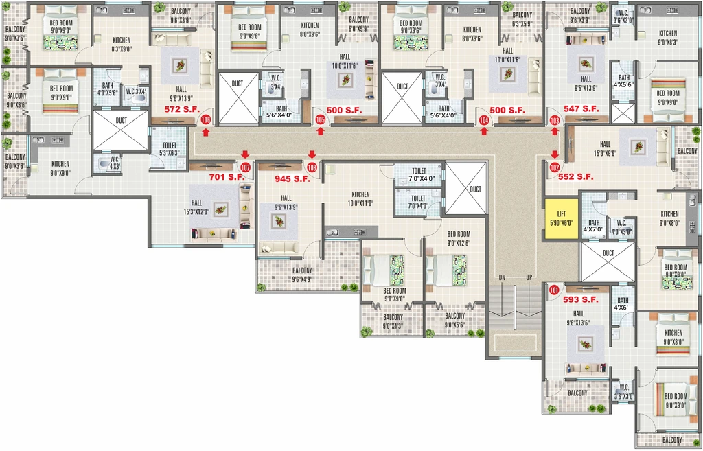 Floor Plan of Krushna Pride 1 in Pathardi Phata, Nashik - Image 413489