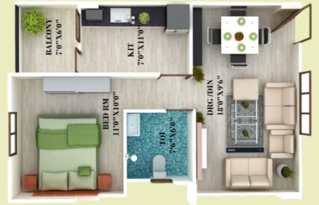 1 BHK Flat in Vrindavan Shellputri Pride in Rangwasa, Indore - Image 922693