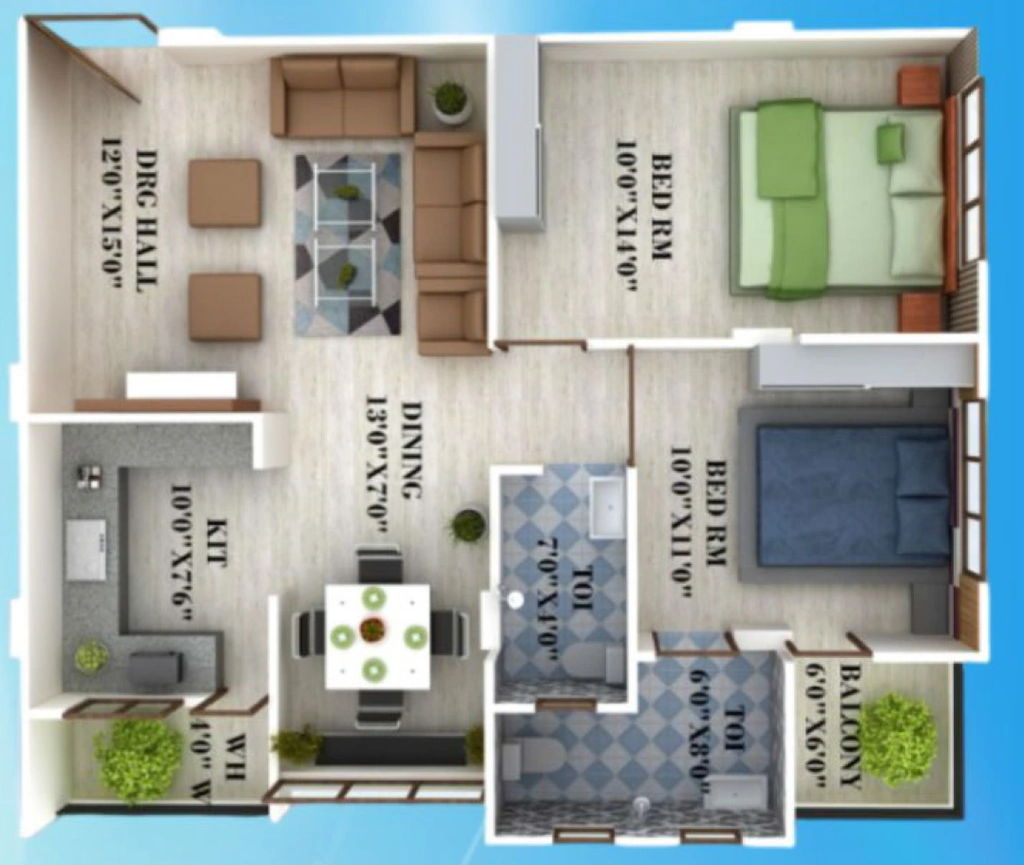 2 BHK Flat in Vrindavan Shellputri Pride in Rangwasa, Indore - Image 922694