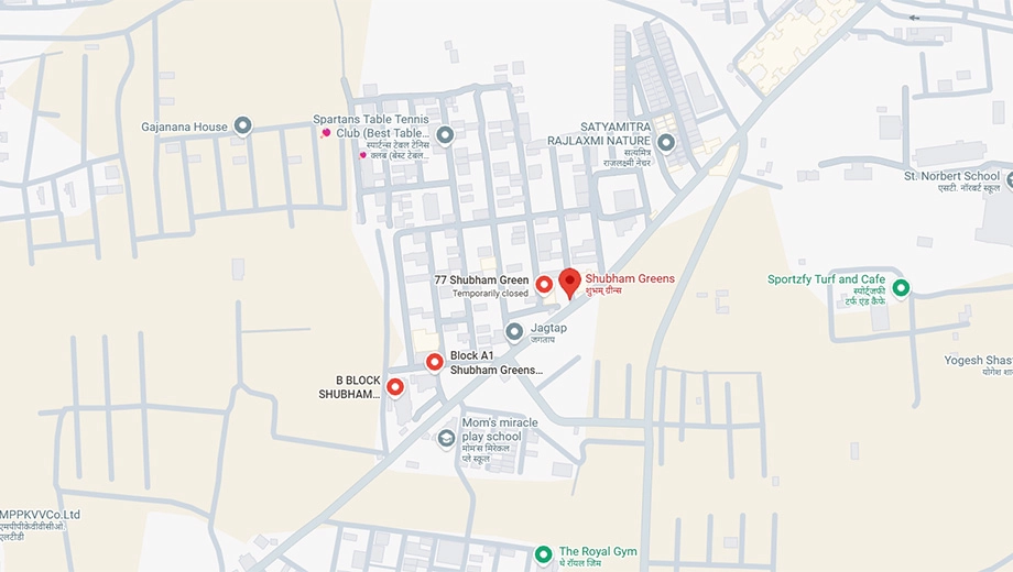 Location of Shubham Green West in Rangwasa, Indore - Image 413567