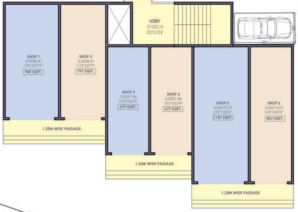 Floor Plan of Commercial Vraj Samarth Sky in Pathardi Phata, Nashik - Image 413572