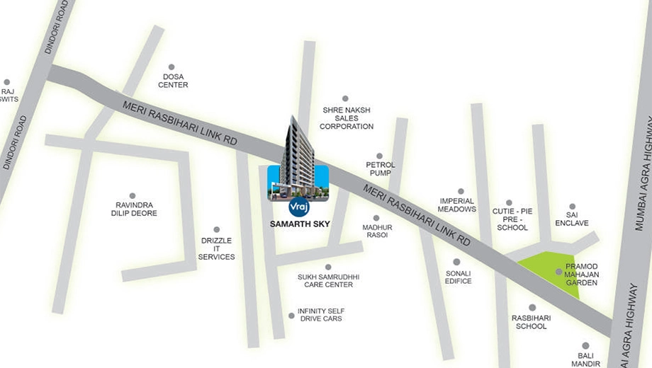 Location of Commercial Vraj Samarth Sky in Pathardi Phata, Nashik - Image 413571
