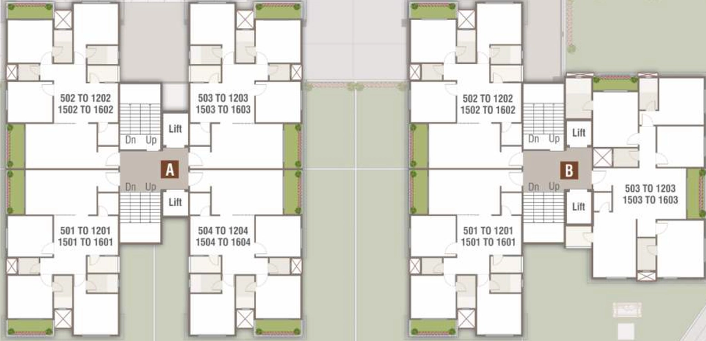 Floor Plan of Krrish Vraj Twin Tower in Mumbai Naka, Nashik - Image 413586