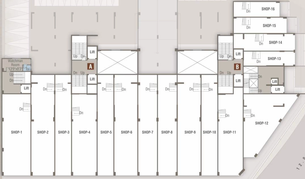Floor Plan of Commercial Vraj Twin Tower in Mumbai Naka, Nashik - Image 413592