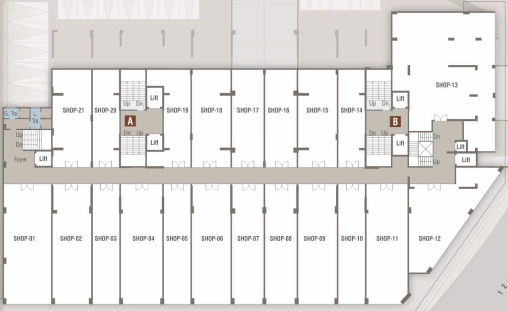 Floor Plan of Commercial Vraj Twin Tower in Mumbai Naka, Nashik - Image 413593