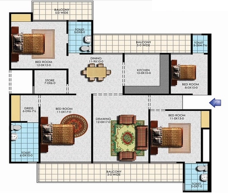 4 BHK Flat in IEC White House Apartment in Sector Pi 1, Greater Noida - Image 922735