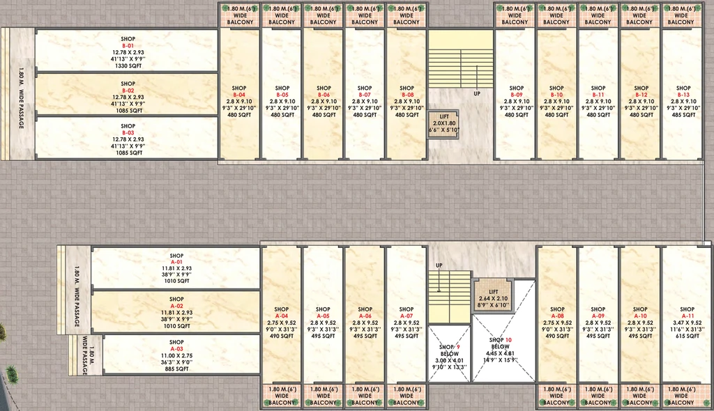 Floor Plan of Krrish Vraj Life Space in Makhmalabad, Nashik - Image 413622